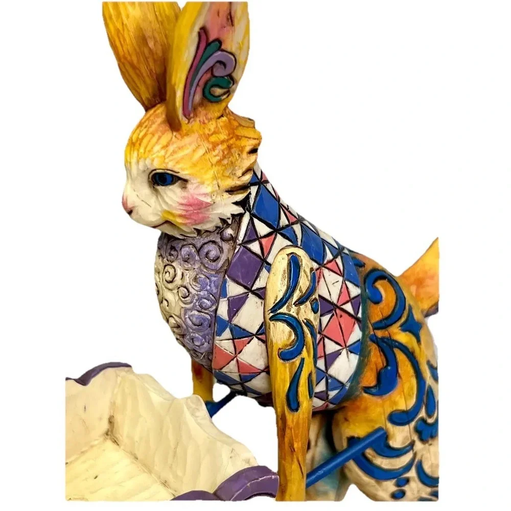 Jim Shore 2004 "A Bunny's Work is Never Done" Easter Bunny Wheelbarrow - Picture 11 of 16